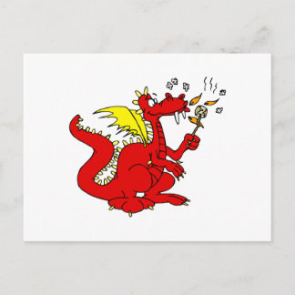 Postal Dragón de tostado de malvavisco