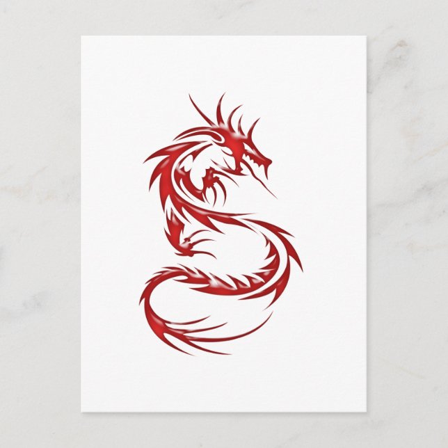 Postal Dragón del tatuaje rojo (Anverso)
