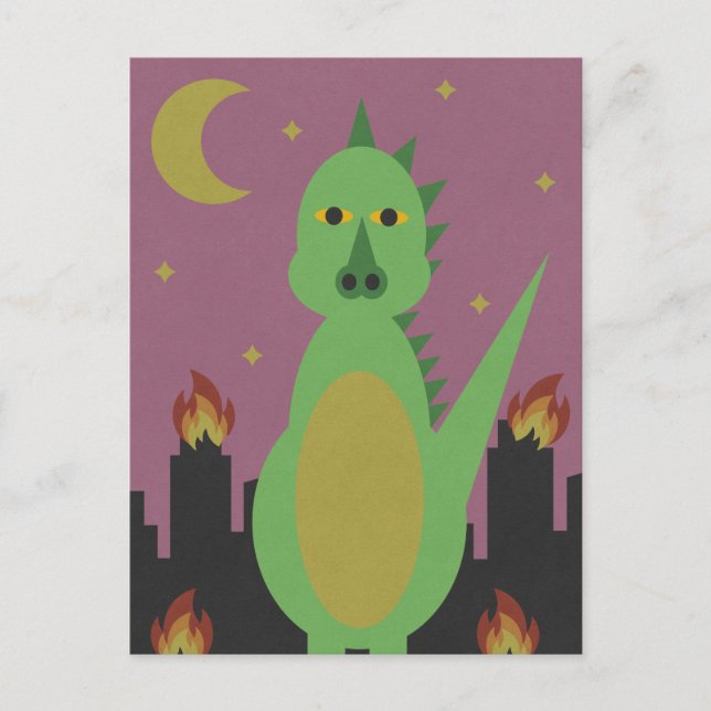 Postal Dragón en la ciudad (Anverso)