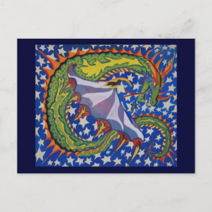 Postal Dragón en las estrellas