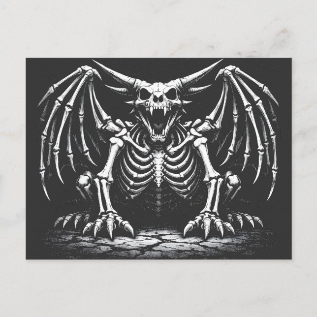 Postal Dragón Esqueleto por BurnsInHell (Anverso)