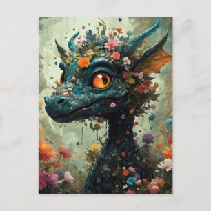 Postal Dragón floral