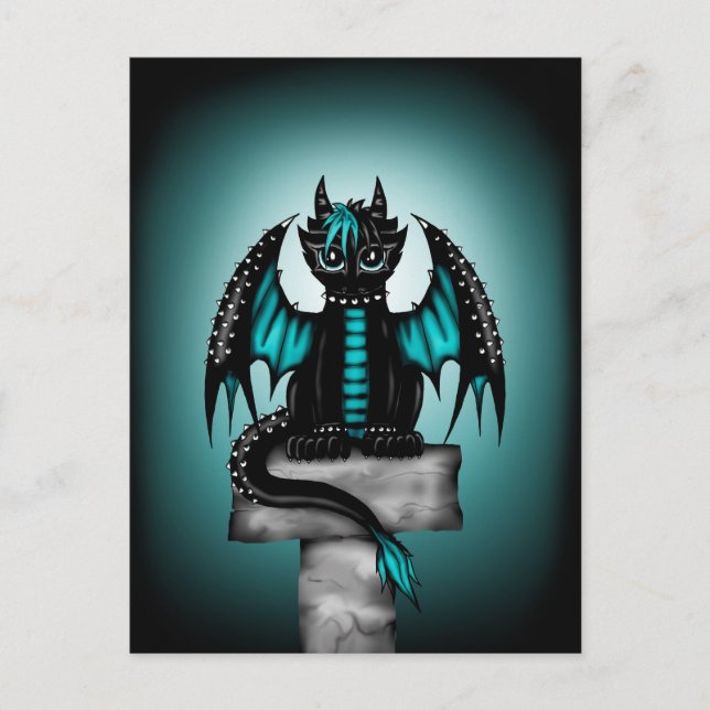 Postal Dragón gótico (Anverso)