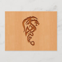 Dragón grabado en efecto madera