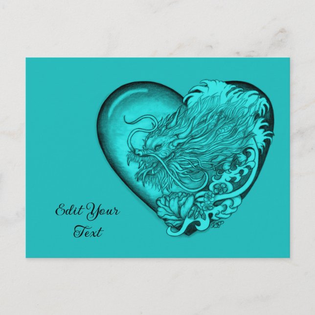 Postal Dragon Heart Tattoo Art (Anverso)