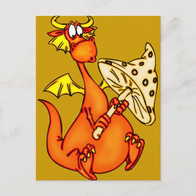 Postal Dragon Holding Mushroom (Anverso)