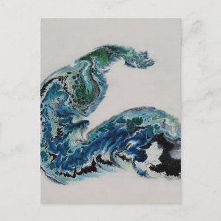 Postal “Dragon in the Waves – Abstract Ocean Energy Postc