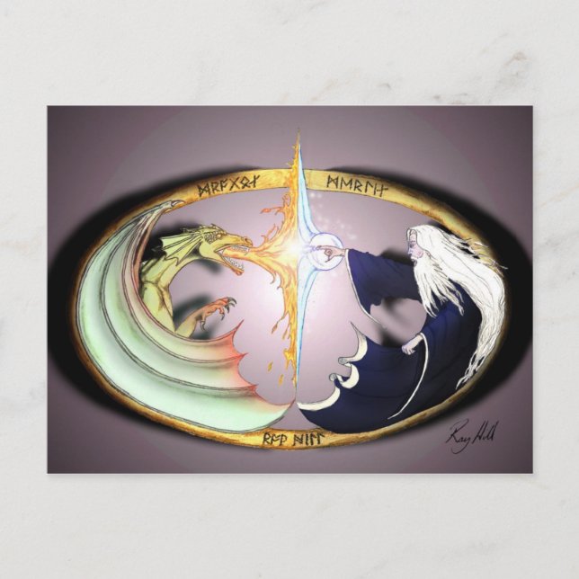 Postal Dragon & Merlin (Anverso)