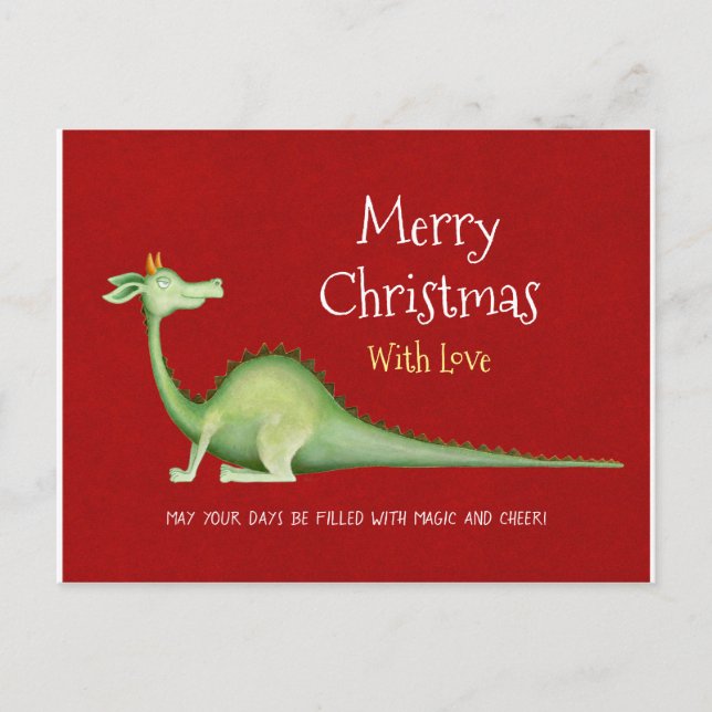 Postal Dragon mirando hacia atrás (Anverso)