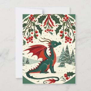 Postal Dragón navidad