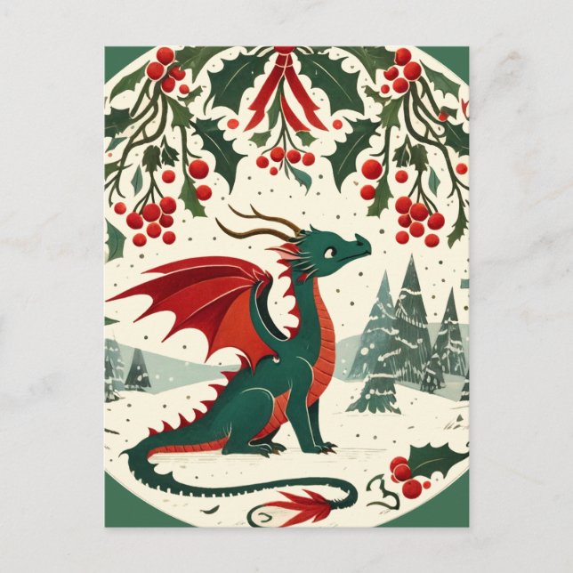 Postal Dragón navidad (Anverso)