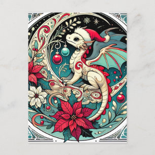 Postal Dragón navidad