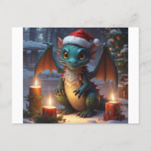 Postal dragón navidad