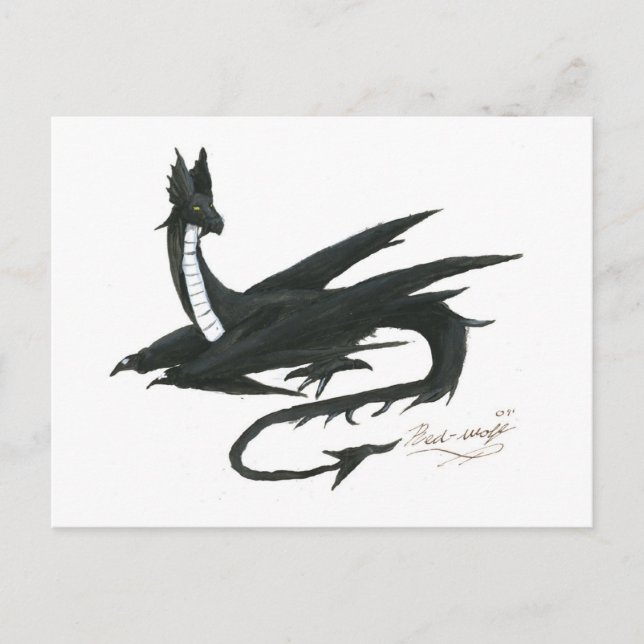 Postal Dragón_negro_por_angel_wolfmaiden (Anverso)