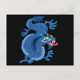 Postal Dragón oriental azul