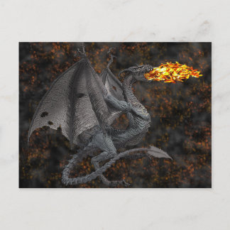 Postal Dragón que respira fuego