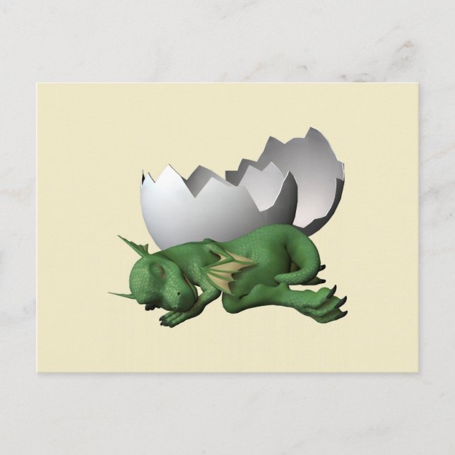 Postal Dragón recién nacido (Anverso)
