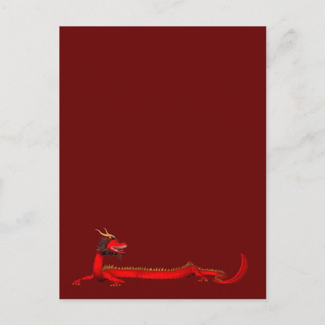 Postal Dragón Rojo (Anverso)