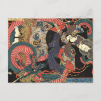 Dragón rojo japonés vintage