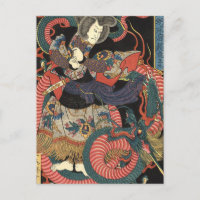 Dragón rojo japonés vintage