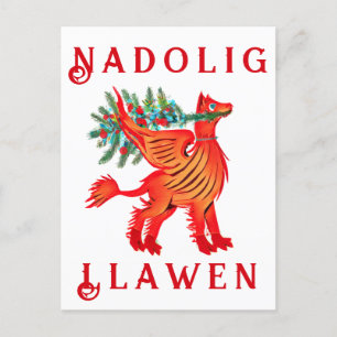 Postal Dragón rojo o Griffon amigable, añada tu texto