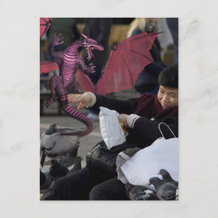 Postal Dragón Rosa En Venecia Italia