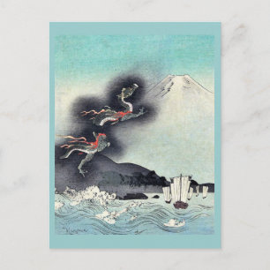 Postal Dragón sobre el Monte Fuji Ukiyoe