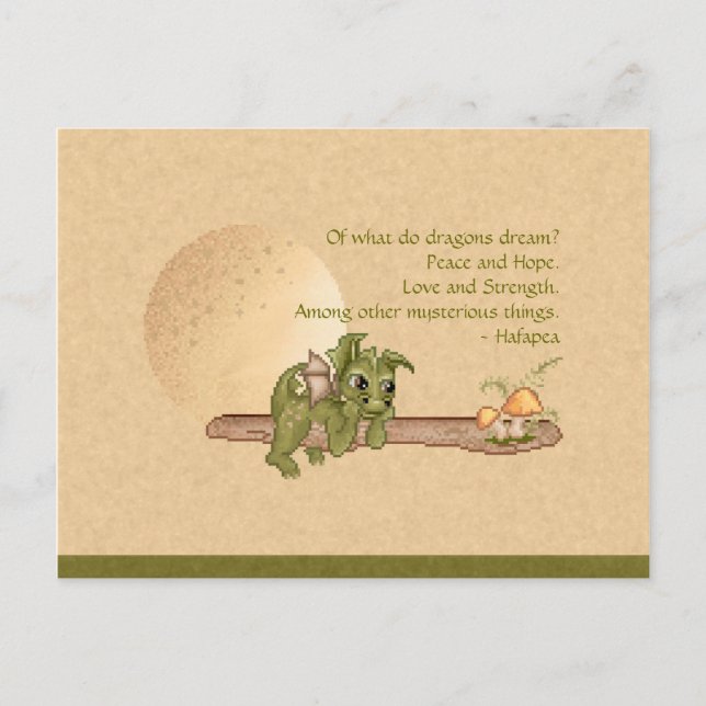 Postal Dragón soñador (Anverso)