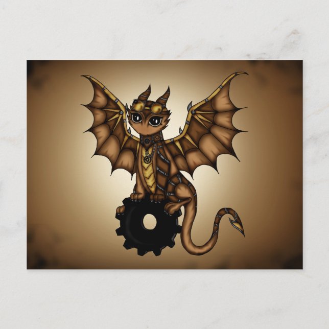 Postal Dragón Steampunk (Anverso)