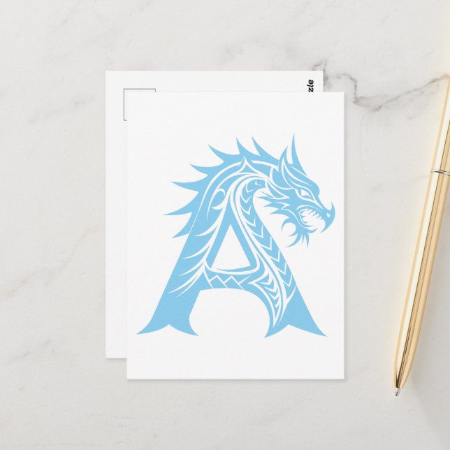 Postal Dragon Styled Letter A, Dragon Alphabet, Monogram (Anverso/Reverso In Situ)