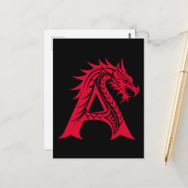 Postal Dragon Styled Letter A, Dragon Alphabet, Monogram