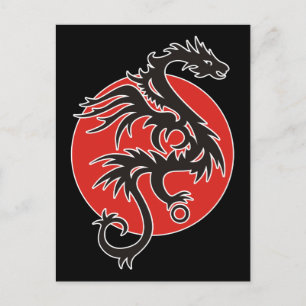 Postal Dragon Sun - blanco rojo negro + tus ideas