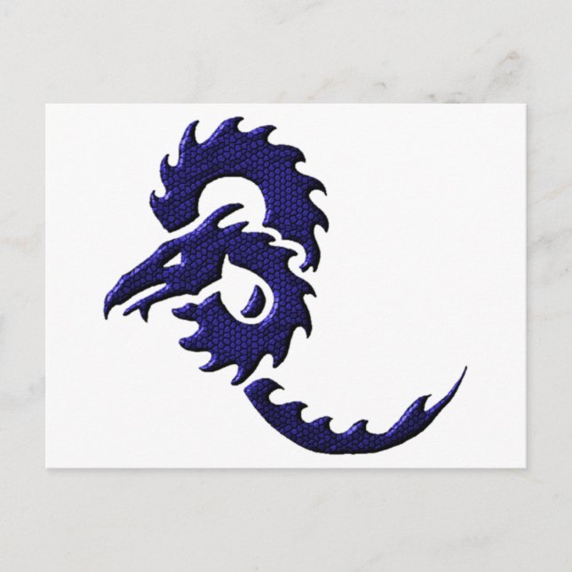 Postal Dragón tribal azul (Anverso)