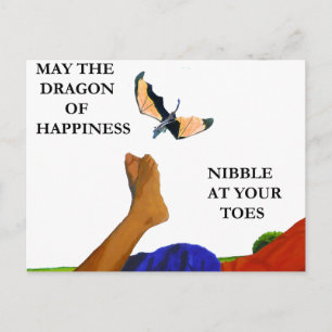 Postal Dragón y dedos de las manos
