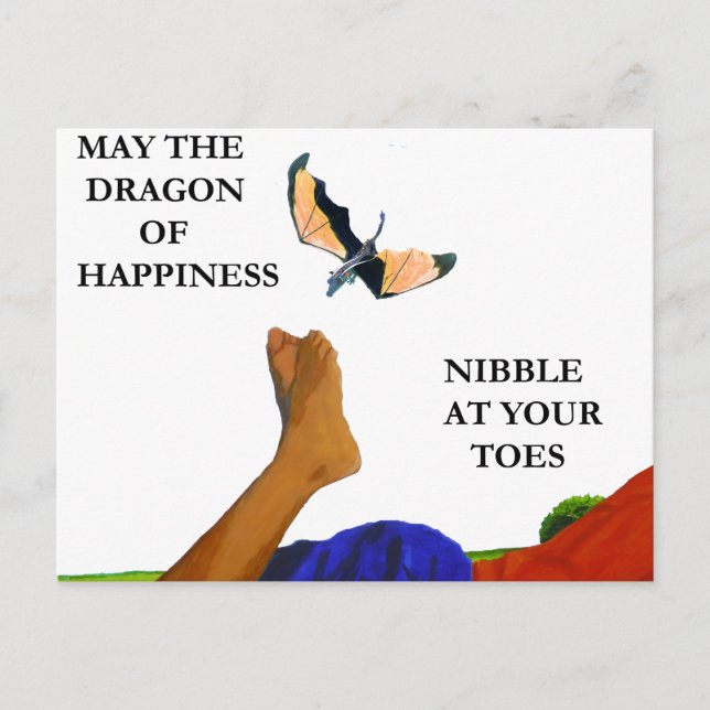 Postal Dragón y dedos de las manos (Anverso)