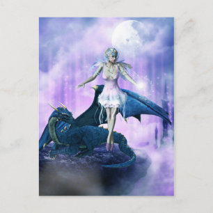 Postal Dragón Y Hadas