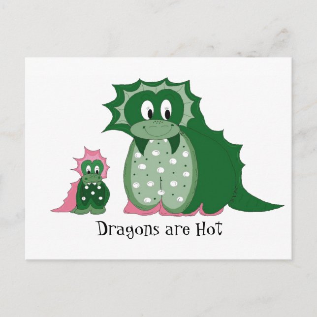 Postal Dragones de dibujos animados lindos (Anverso)