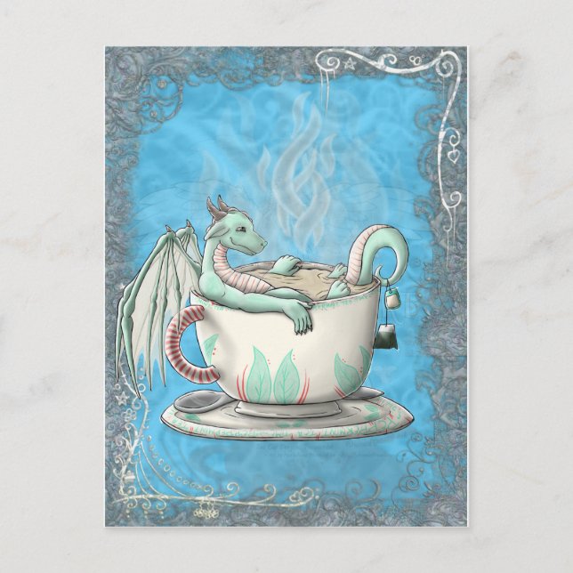 Postal Dragones de la Tea Cup: Menta de pimienta (Anverso)