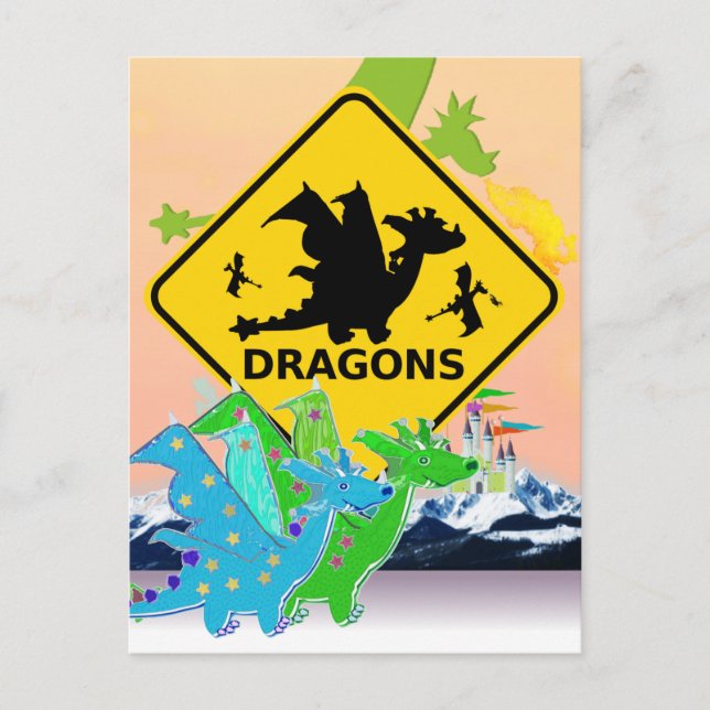 Postal Dragones de Personalizado cúticos (Anverso)