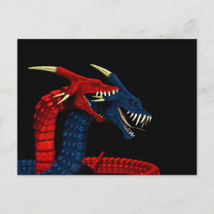 Postal Dragones enamorados