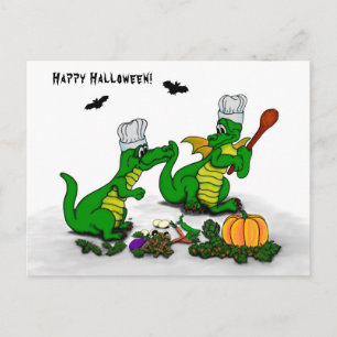 Postal Dragones - ¡Feliz Halloween! Hoy cocinaré