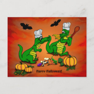 Postal Dragones - ¡Feliz Halloween! Hoy cocinaré