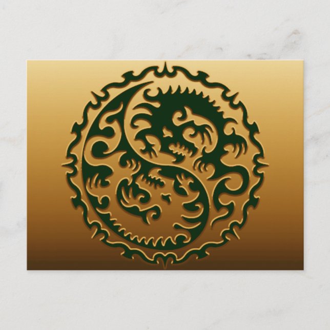 Postal Dragones mágicos Yin Yang 3 (Anverso)