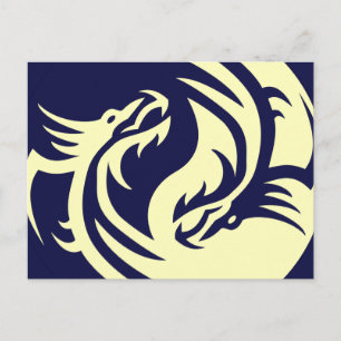 Postal Dragones tribales Yin Yang (Personalizable)