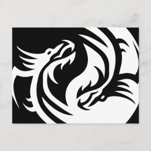 Postal Dragones tribales Yin Yang (¡Personalizar!)