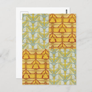 Postal Dragonflies Butterflies Art Nouveau