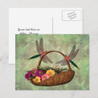 Dragonflies on Flower Basket