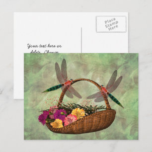 Postal Dragonflies on Flower Basket