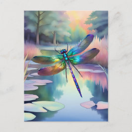 Postal Dragonfly By the Pond