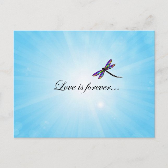Postal Dragonfly "El amor es eterno" (Anverso)